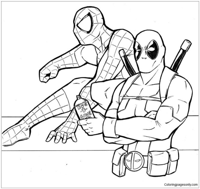 Printable Deadpool coloring sheets