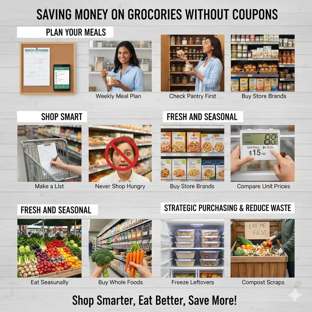 Saving Money on Groceries Without Coupons